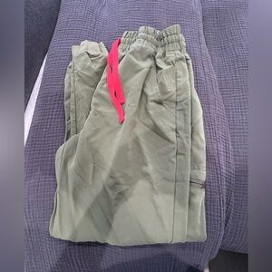 Figs Dark Olive High Waisted Jogger Pants and Scrub Too